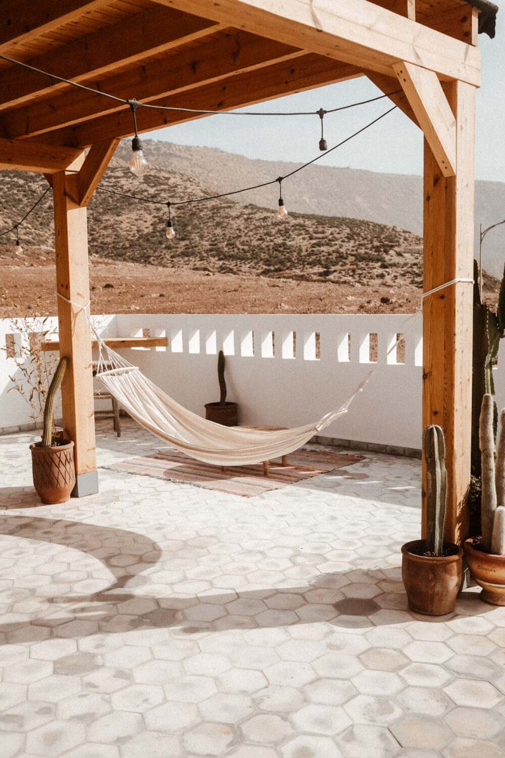 hammock on rooftop terrace ntona imsouane